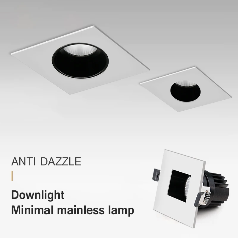 Przyciemniane Anti-glare LED Downlights AC85-265V 5W 7W 10W LED wpuszczone W sufit lampa punktowa do dekoracji wnętrz W domu oświetlenie do salonu