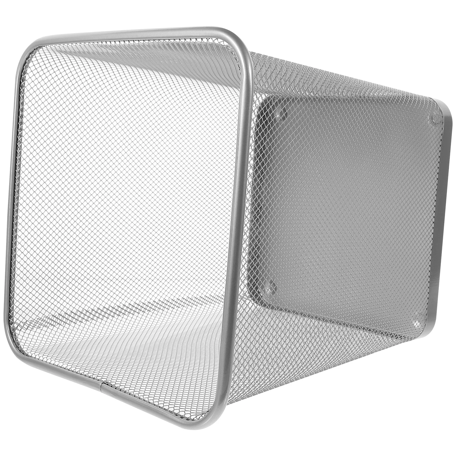 

Household Square Paper Trash Can Hollow Iron Frame Mesh Ventilated Indoor Garbage Container for Office Bedroom Kitchen