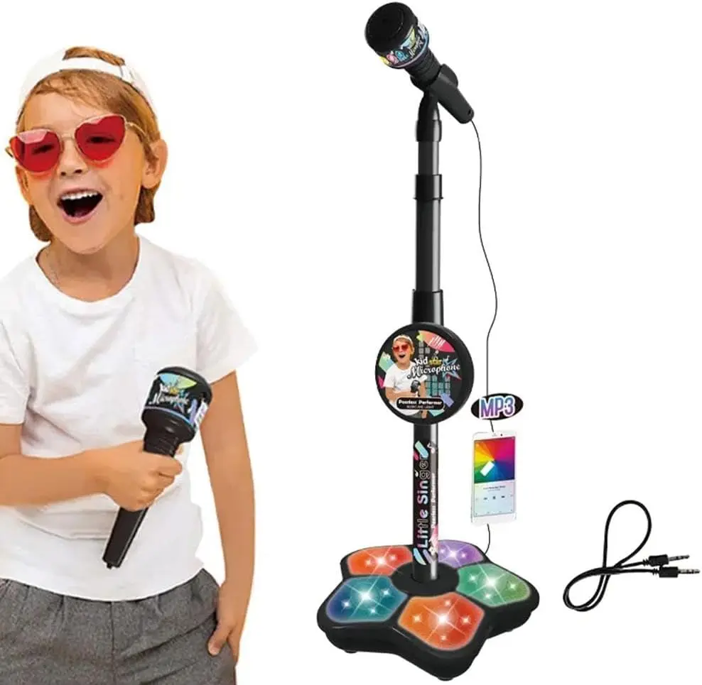 Kinder-Mikrofonständer-Spielzeug, tragbare elektronische Karaoke-Karaoke-Mikrofonständer für Kinder, langlebiger Party-Karaoke-Mikrofonständer, Karaoke-Maschine für Kinder