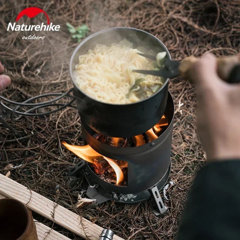 Naturehike Mini Piec na drewno opałowe Palnik Tytanowy Piec Kocioł Kempingowy Naczynia Kuchenne dla Dia. Przenośny, lekki garnek 5-20 cm