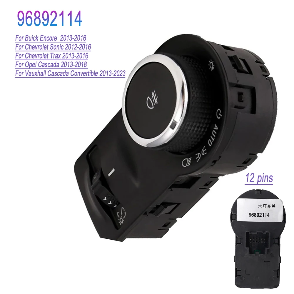 96892114 Car Headlight Control Switch For Buick Encore Chevrolet Sonic Front Head Lamp Adjustment Knob Fog Light Switch Assembly