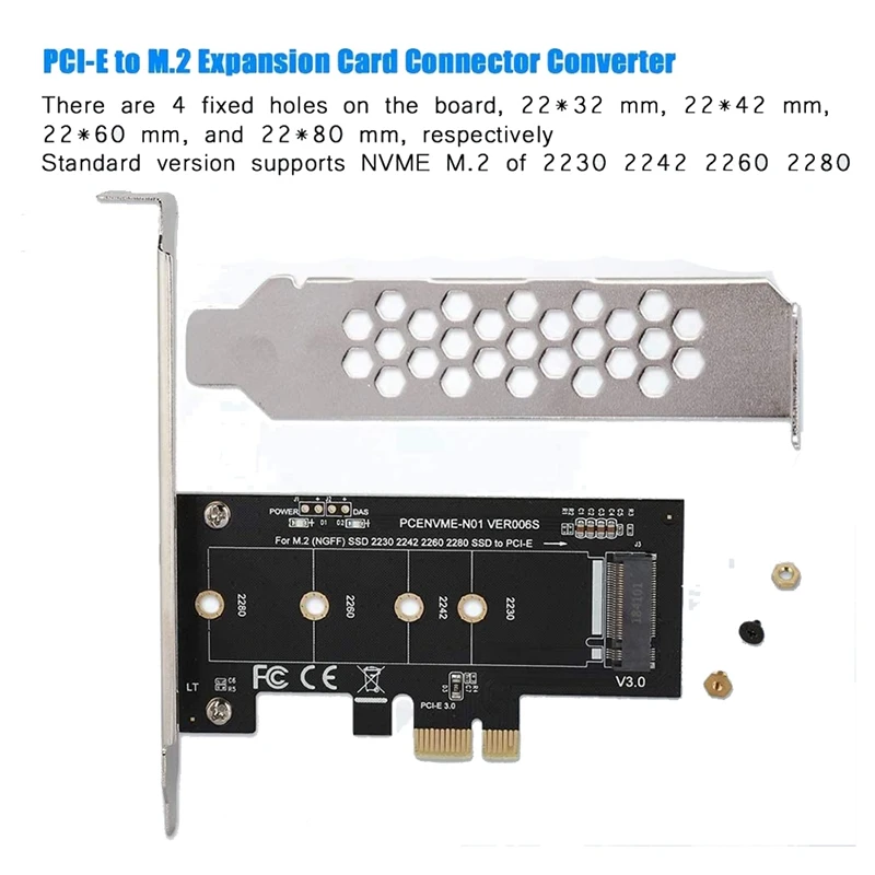M.2 To PCI E3.0 X1 Expansion Card M2 SSD NGFF NVME(M Key) To Pcie 3.0 X 1 For Desktop PCI Express Slot (1 Pcs)