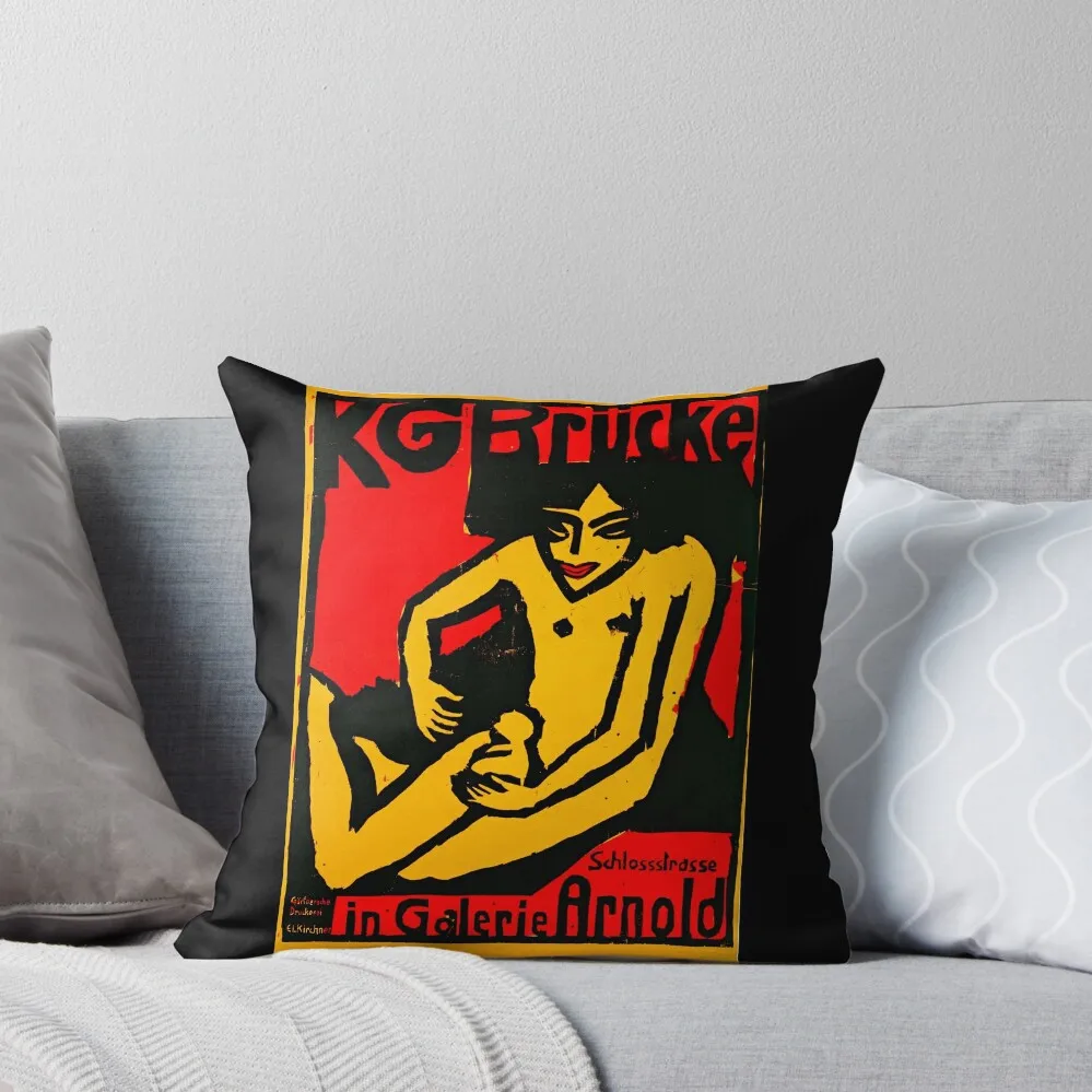 

HD ERNST LUDWIG KIRCHNER - Die Brücke 1910 Throw Pillow Marble Cushion Cover Decorative Cushion Covers For Sofas pillow