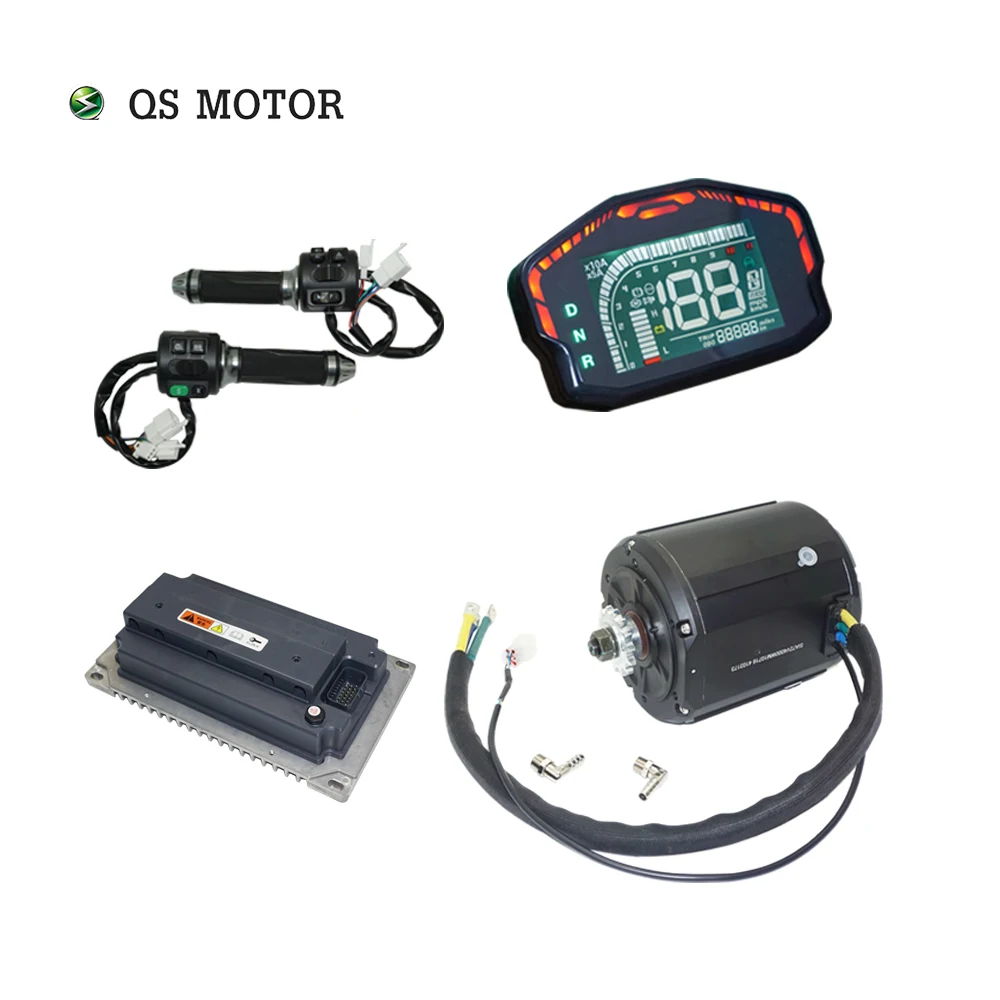 QSMOTOR Liquid Cooled QS138 4000W 110KPH Mid Drive Motor Conversion with Better Temperature Resistance fit EM200-2sp Controller