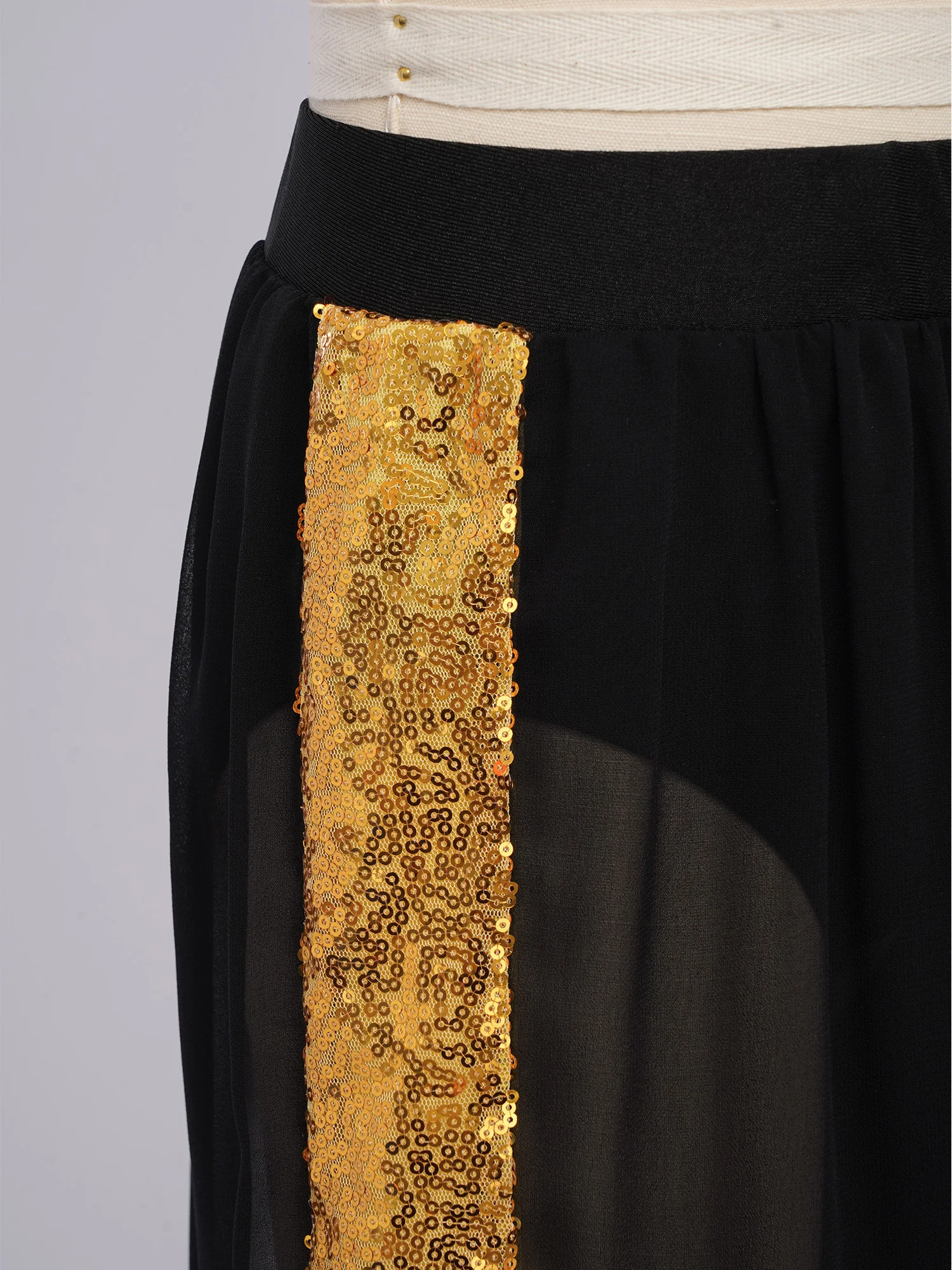 Pantalons de danse classique pour filles, bas de danse pour pratique du Ballet lyrique folklorique chinois, pantalons élégants en mousseline de soie à paillettes pour enfants