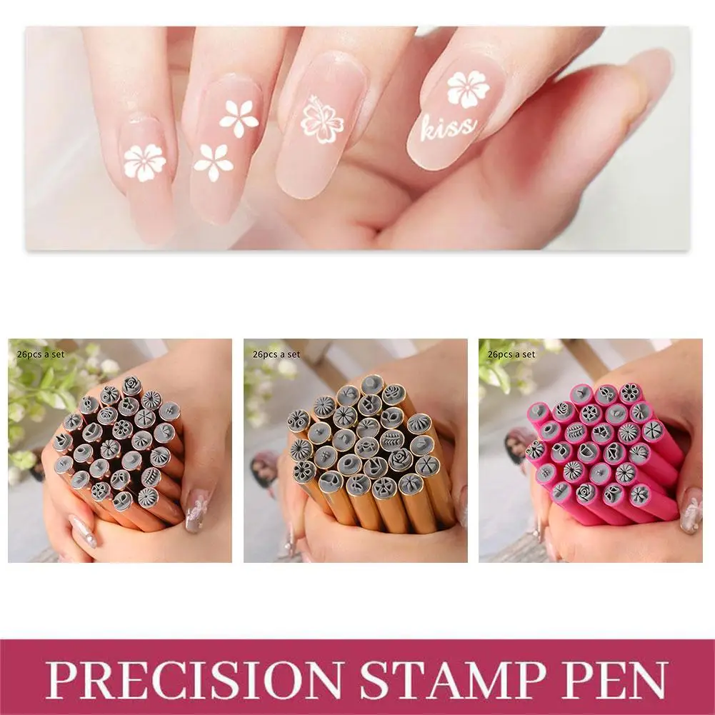 Nail Art Stamp Pen Diy Gel Nail Pens Nail Art Paint Dotting Polish Stamper Kit Printer Stamping Tool Nail Y5b2