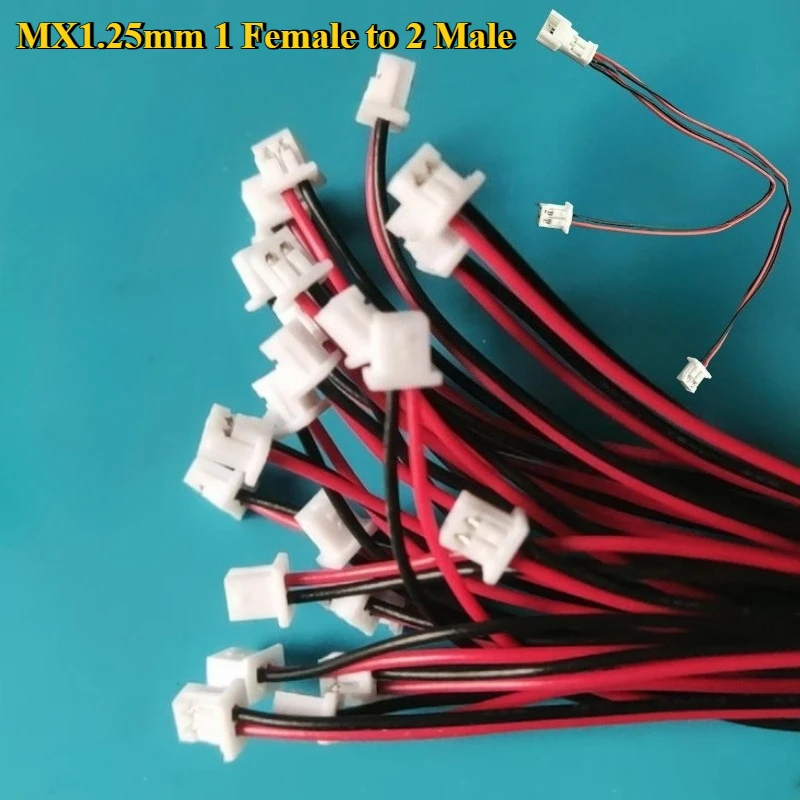 

1/3/5/10/30Pcs/lot JST MX1.25mm 1 Female head to 2 Male head Connector Wire Length 10cm 2P 3P 4P Cable Electronic Wire Connector