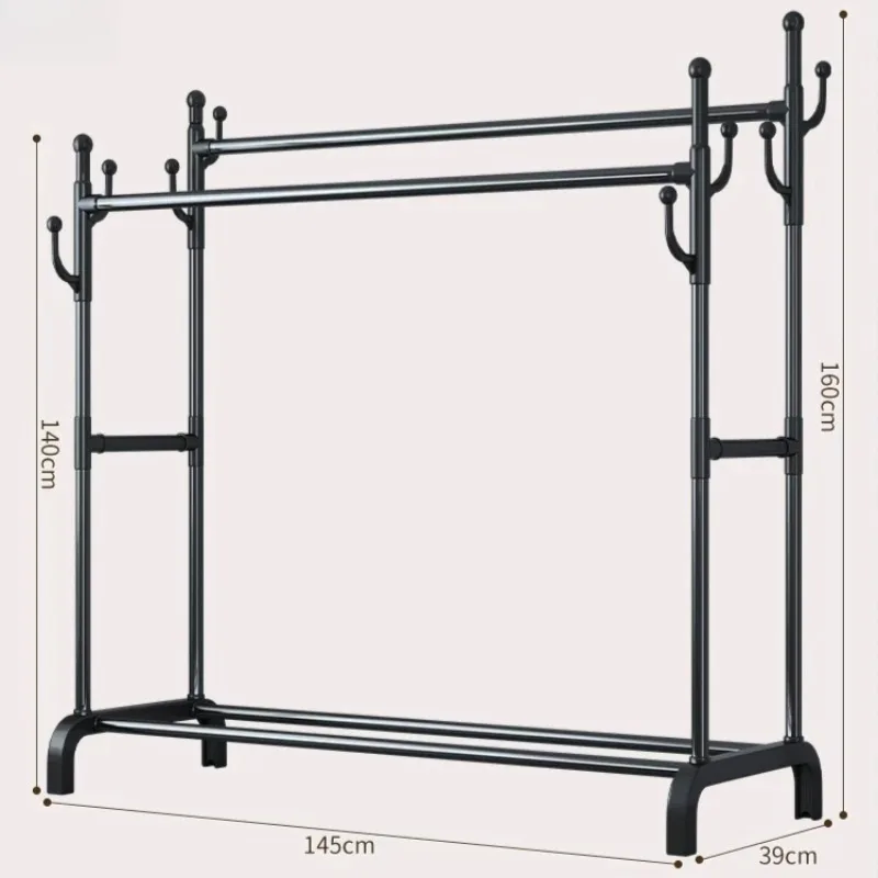 Wall Rail Clothes Stand Bedroom Storage Metal Hanger Clothes Stand Rack Hallway Appendiabiti Da Parete Furniture Living Room