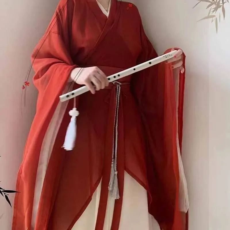 

Chinese Hanfu Dress Women Carnival Cosplay Costume Party Outfit Ancient Traditional Vintage Summer Red&White Hanfu Dress