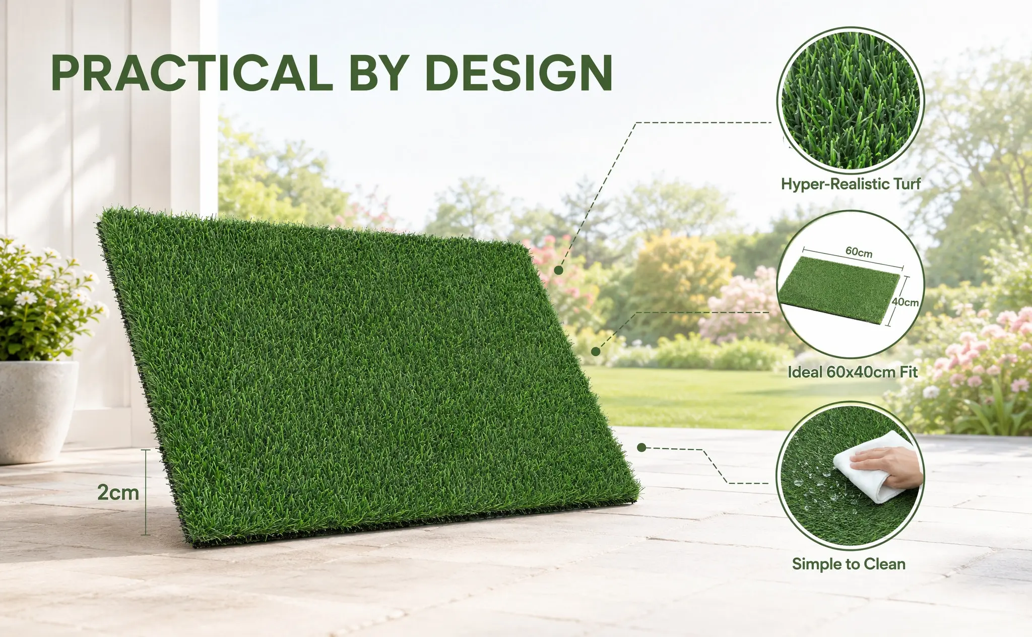 Artificial Grass Door Mat Strong Turf Front Door Mat Outdoor Rug Green Fake Grass Entry Rug Slip Resistant Outdoor Doormat