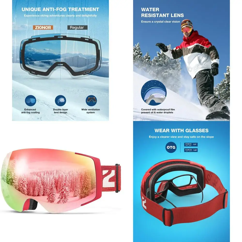 

Magnetic Lens Ski Goggles with UV Protection for Men and Women