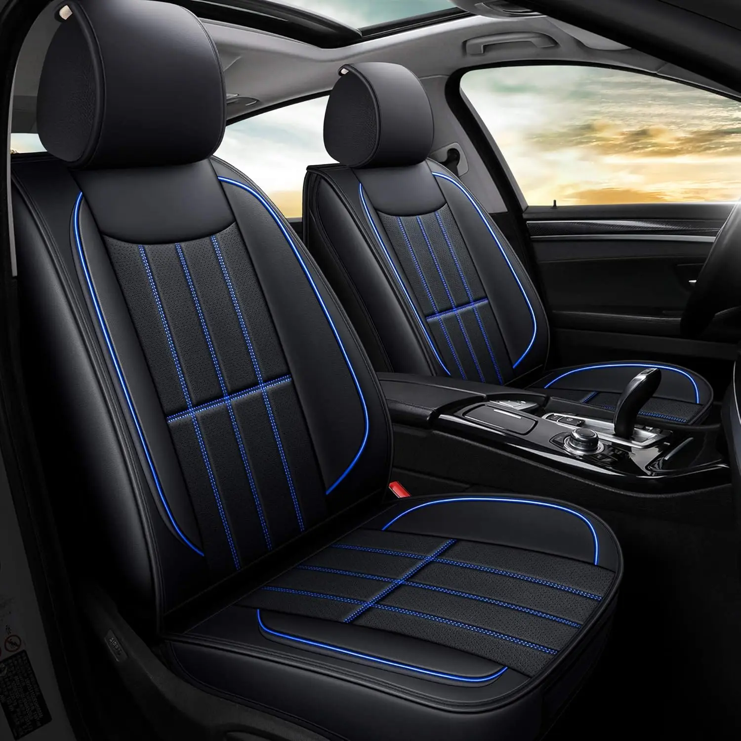 

Leather Car Seat Covers, Leatherette Automotive Vehicle Cushion Cover for Cars SUV Pick-up Truck, Universal Non-Slip Vehicle Cus