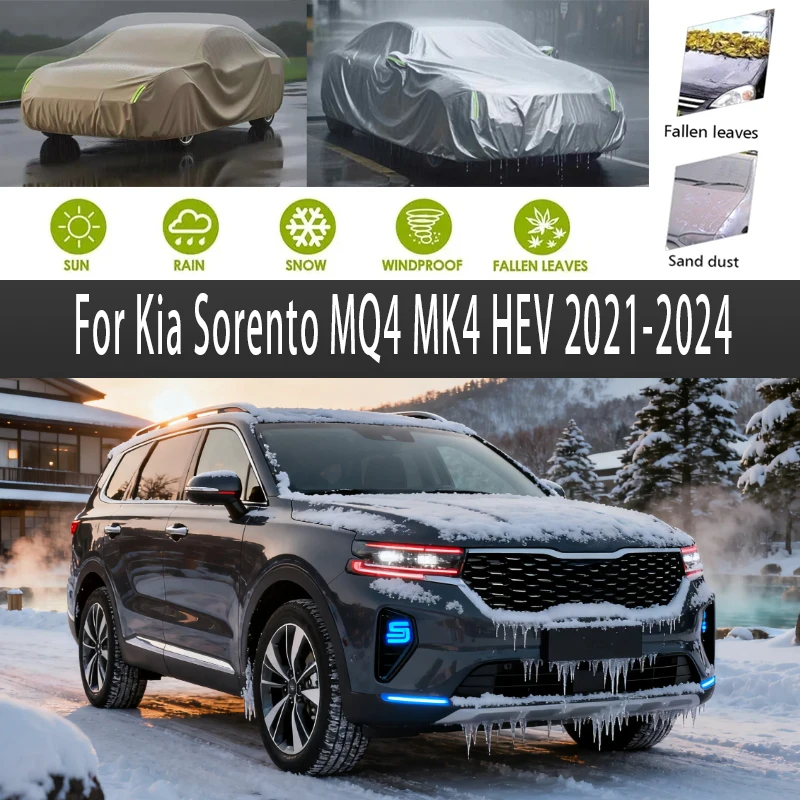 

For Kia Sorento MQ4 MK4 HEV 2021-2024 2022 Outdoor Protection Full Car Covers Snow Cover Sunshade Waterproof Dustproof Exterior
