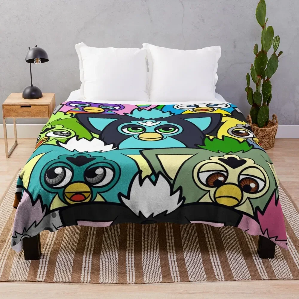 Furby Army Throw Blanket Fluffy Blankets Large Retro Blankets Thin Wadding Blanket thin blanket  blankets for beds