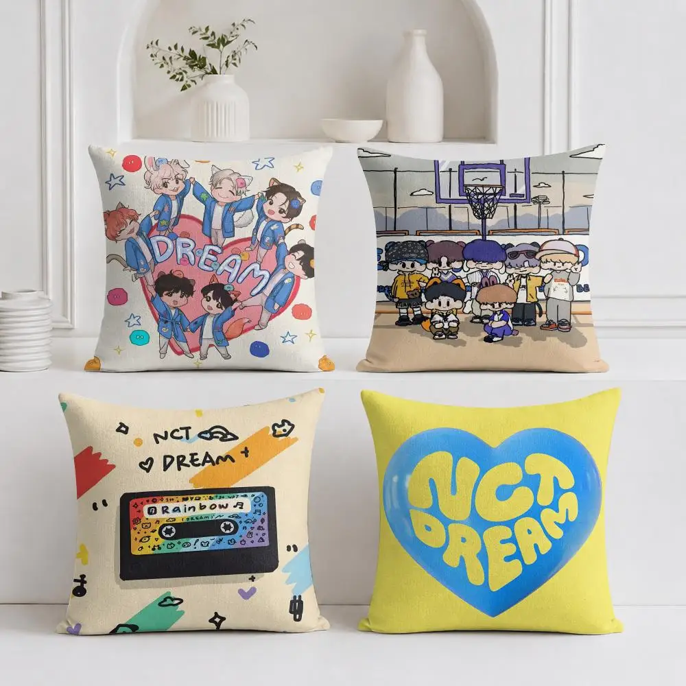 Music Band N-NCT DREAM Cushion Cover Organic Linen Square Pillow Case Durable Non-Allergenic And Kind To Skin