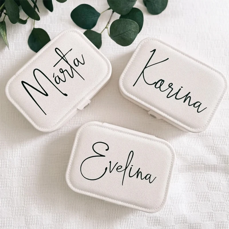 

Personalised Custom Name Jewelry Box Bridal Shower Wedding Bachelorette hen Party decoration Mrs bride Bridesmaid Proposal Gift