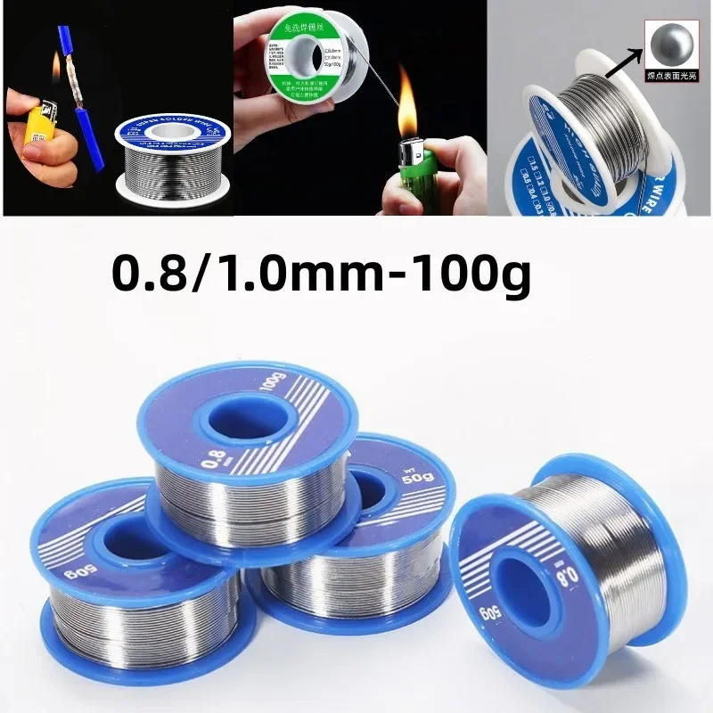 

Оловянная проволока для пайки, припой с канифольным ядром, провод для низкого плавления меди, железа и никеля, универсальная сварочная проволока, 50/100 г