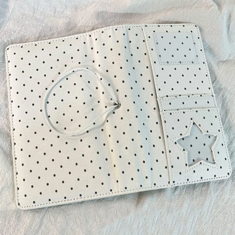  Portable Diary Binder Notebook With 45 Blank Pages 6-Rings Cloth Dotted Binder Cover For Travel Journaling And Sketching