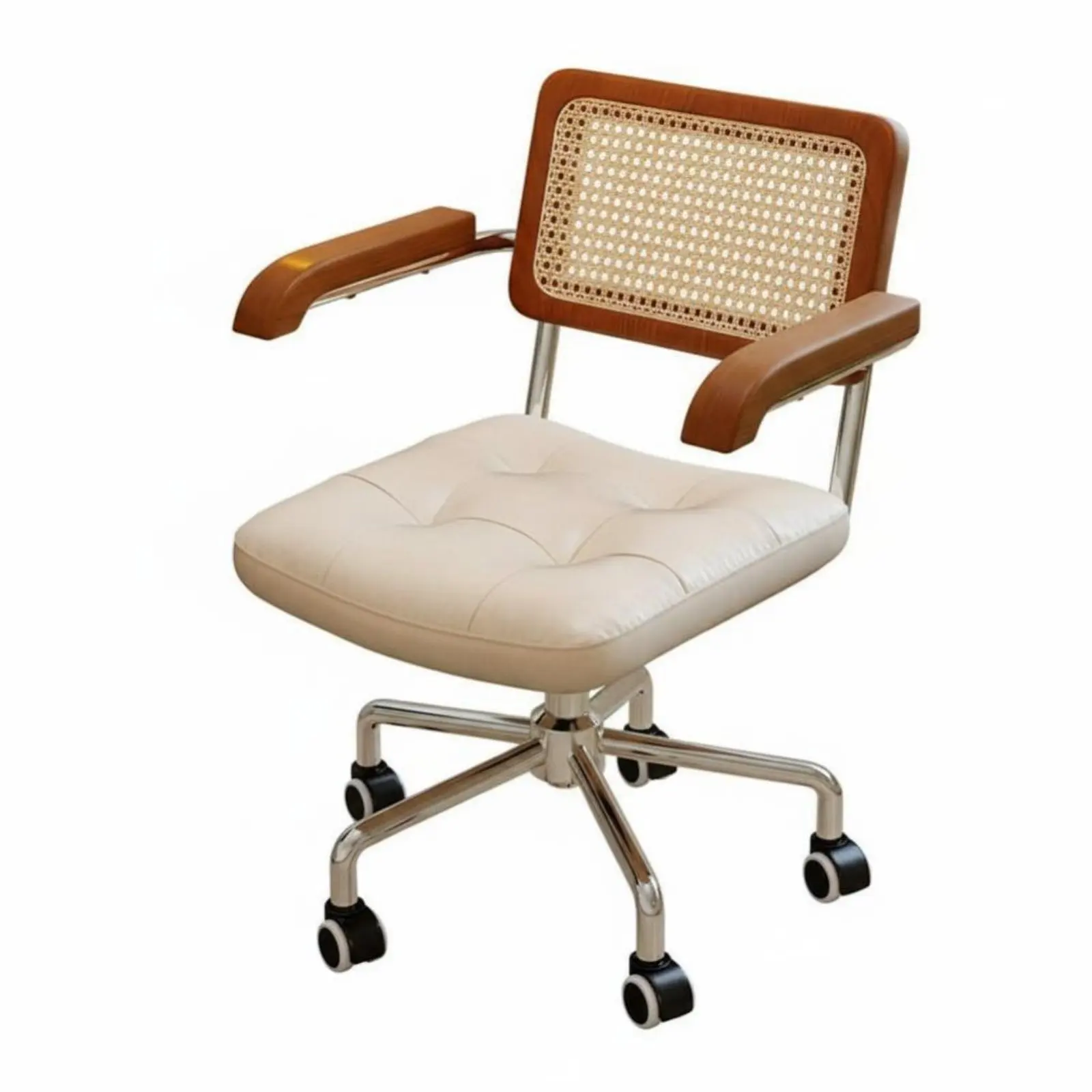 

Винтажное офисное кресло Cane Rear Rolling Chair с регулировкой высоты и вращением на 360°, серия Resign & Elegance