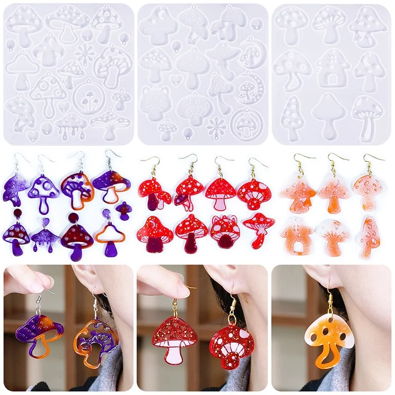 Earring Pendants Epoxy Resin Silicone Mold DIY Moon Star Shaped Earrings Mould Jewelry Making Keychain Pendant Casting Mold ﻿