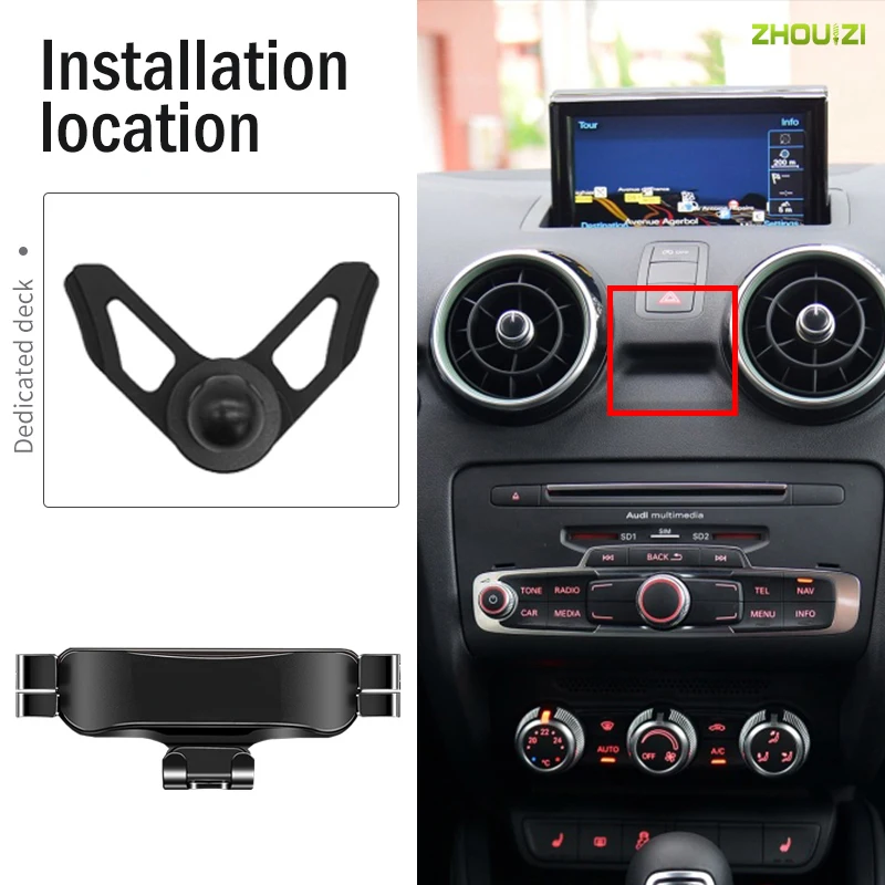 Car Mobile Phone Holder For Audi A1 Sportback 8XA 8XF 2011-2019 Air Vent Mounts Stand GPS Gravity Navigation Bracket Accessories