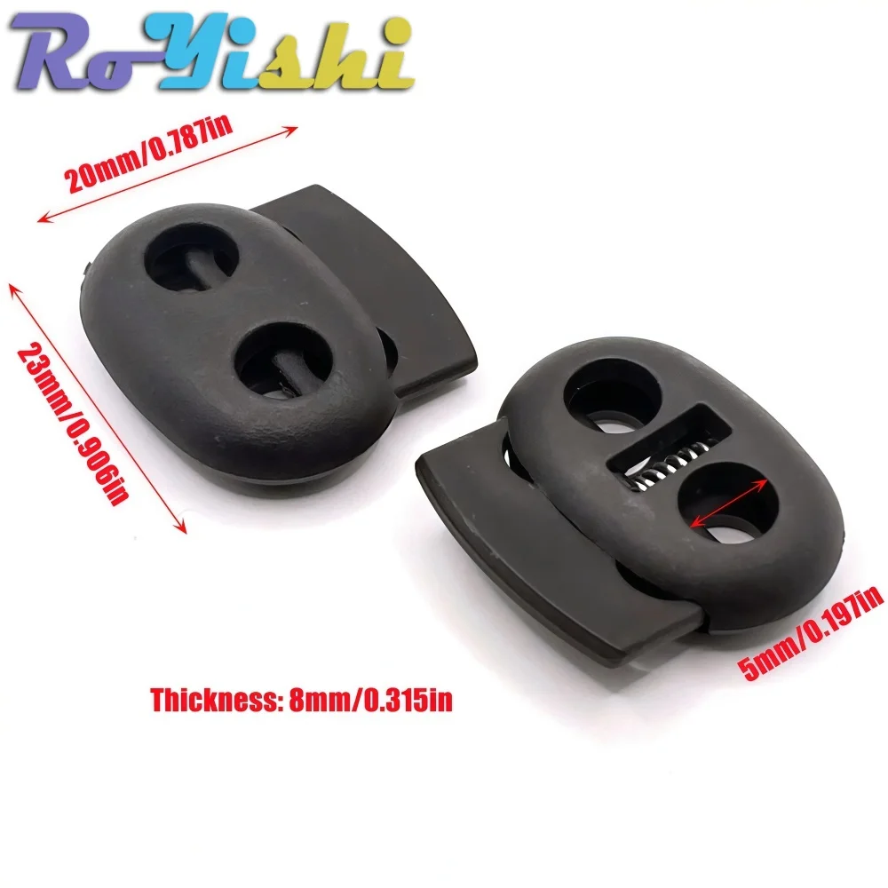 13-130Pcs Cord Lock Stopper Toggle Clip Block Retainer for Drawstring Elastic Lanyard Paracord Rope Garment Bag Accessories