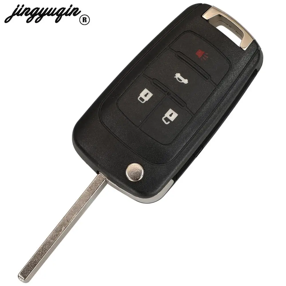 Jingyuqin 플립 접이식 원격 자동차 키 케이스 쉘, 쉐보레 크루즈 에피카 말리부 핏 오펠 뷰익 언컷 HU100 블레이드 2, 3, 4, 5 단추