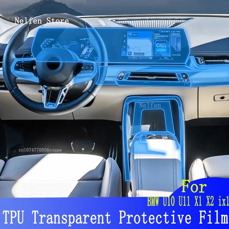 

For BMW U10 U11 X1 X2 ix1(2023-2024)Car GPS Navigation Protective LCD TPU Screen Protector Anti-Scratch Film Fitting PPF