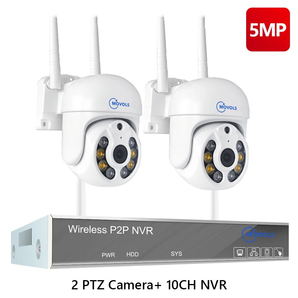 2025 A-H.265 3MP 5MP Draadloos CCTV-systeem Tweeweg audio Waterdichte PTZ WIFI IP-beveiligingscamera 10CH NVR Videobewakingskit