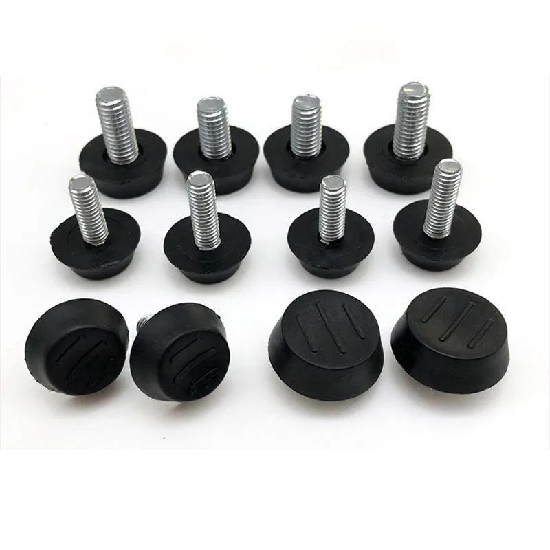 M6 M8 Bottom Three Line Anti Slip Adjustable Foot Cabinet Table Leg Height Adjustable Foot Pad Furniture Accessories Black/white