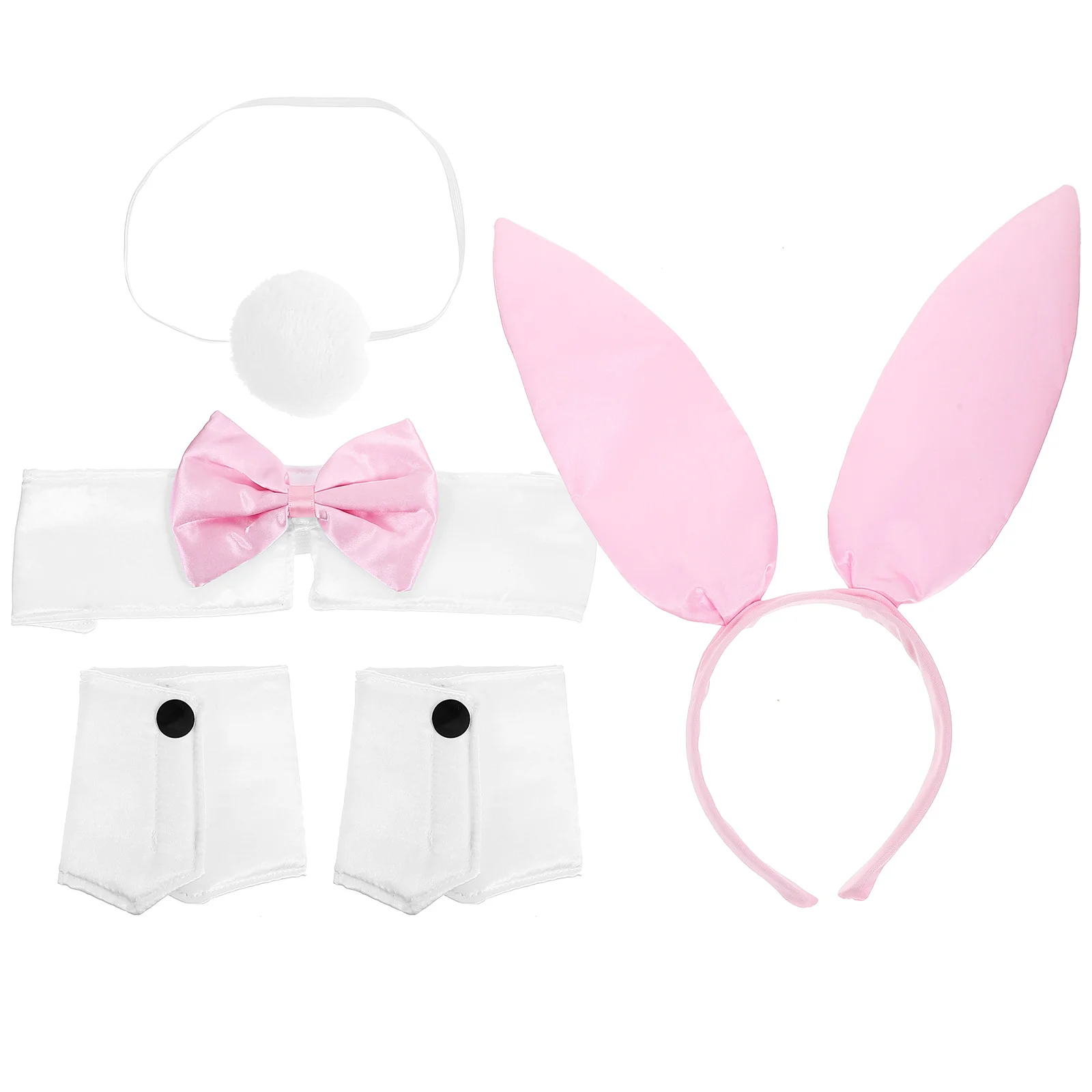 

1 комплект, повязка на голову с заячьими ушками, комплект для косплея, простой воротник, галстук-бабочка, праздничный головной убор, праздничный костюм, повязка на голову с заячьими ушками для косплея