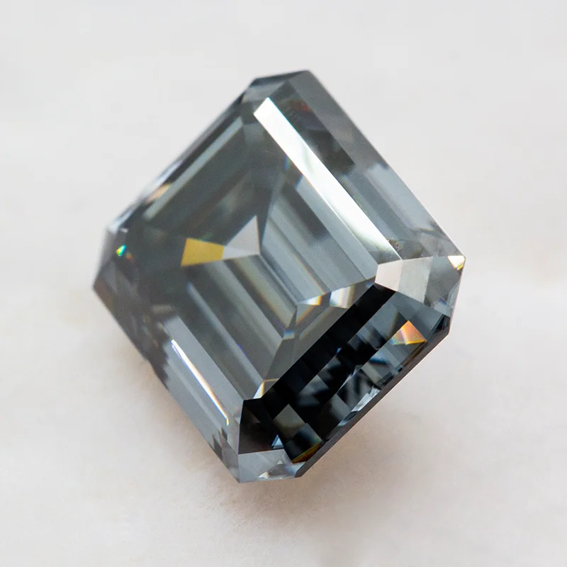 

Wholesale Gray Color Emerald Cut Moissanite Stone 0.5-5.0ct Moissanita Diamond Gemstone Pass Diamond Tester with GRA Certificate