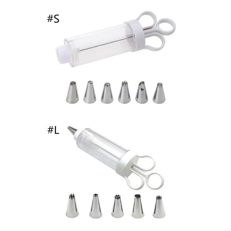 

203C Cupcake Frosting Filling Injector with 5 Icing Nozzles Dessert Decorating Set Kitchen Baking Pastry Tool