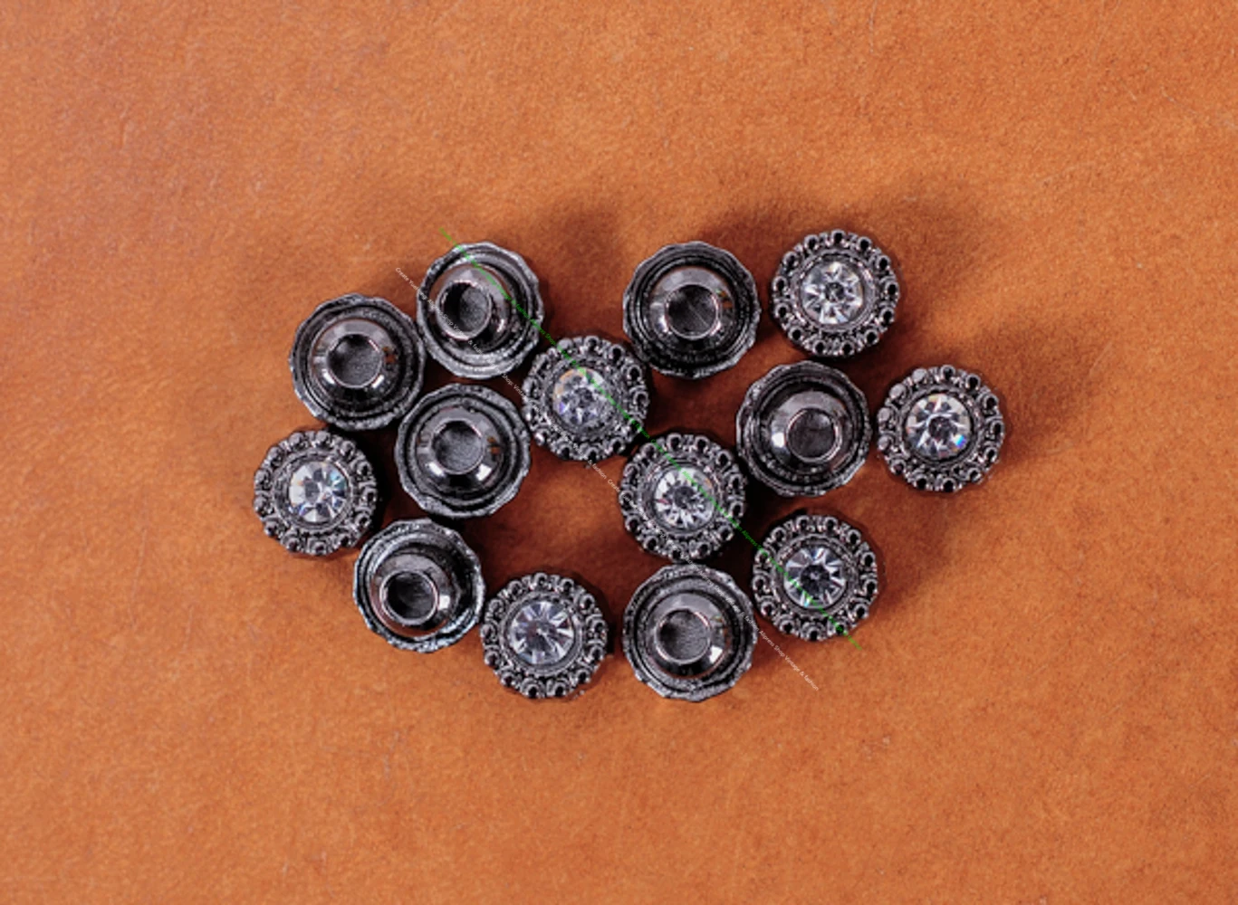 7*7mm Shinny Flower Rhinestone Snap Rivet Studs Tacks For DIY Leathercraft Belt