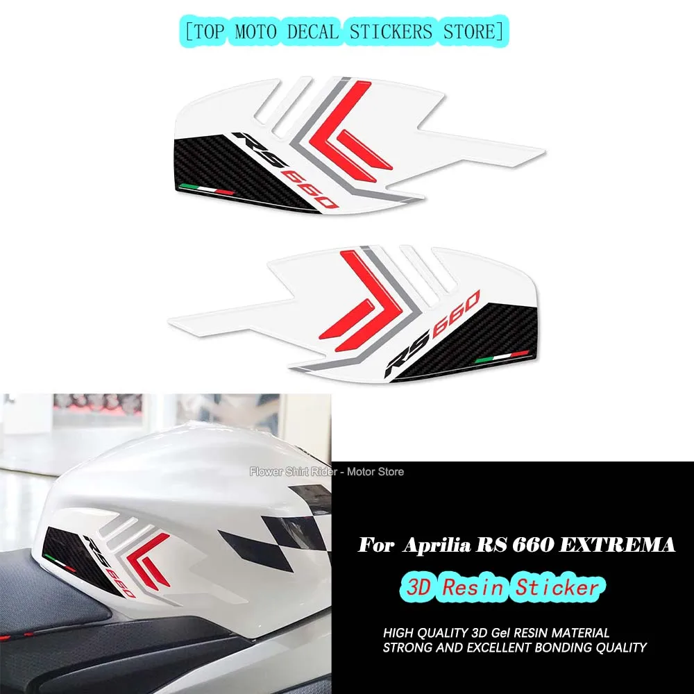 For Aprilia RS 660 Extrema RS660 2023-2024 3D Resin Sticker Scratch-Resistant Sticker Motorcycle Tank Side Protectors