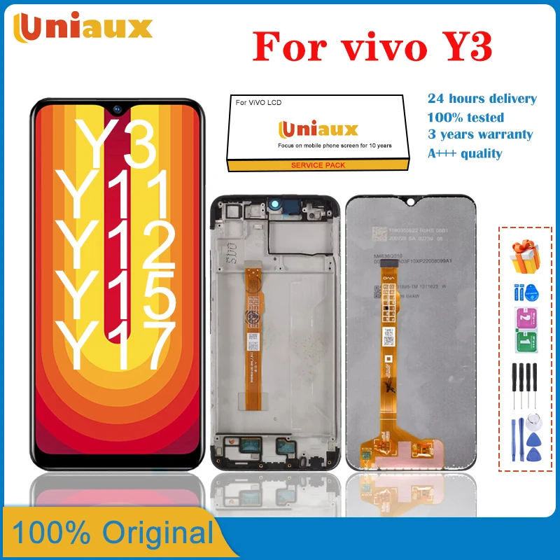 

6.35" For Vivo Y3 Y3S Y11 Y12 Y15 Y17 U3X U10 2019 LCD Display Touch Screen Digitizer Assembly Repair For Vivo Y3 LCD Screen