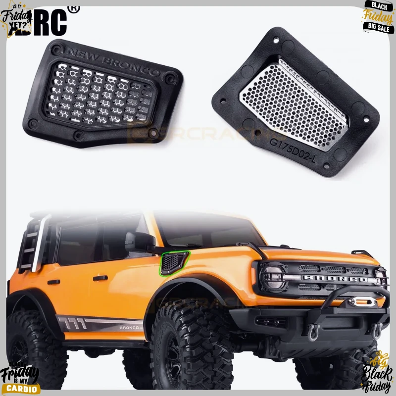 Für Traxxas Trx-4 Bronco, schwarzes Nylonmaterial mit Logo, dreidimensionaler Luftauslass und Kühlungsöffnung an der Motorhaube