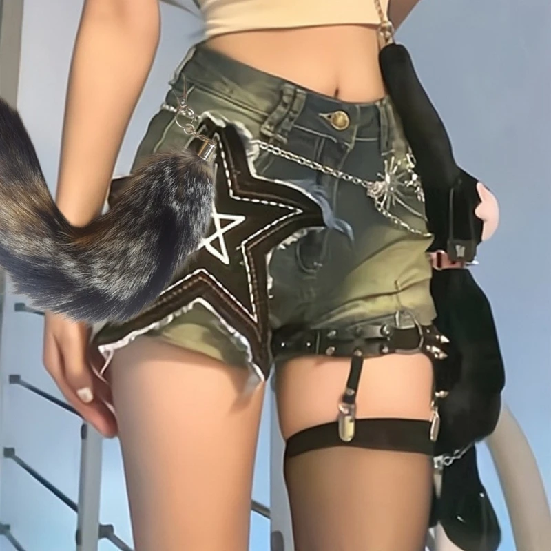 Lovely Racoon Tail Charm Keychain Sweet Furs Bag Pendant Car Keyring Decors