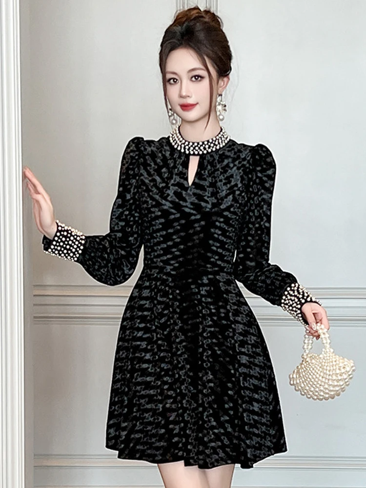 Franse Celebrity Prom Jurken Vrouwen Kleding Elegante Luxe Parel Hol Korte Jurk Feminino Party Banket Vestidos Mujer