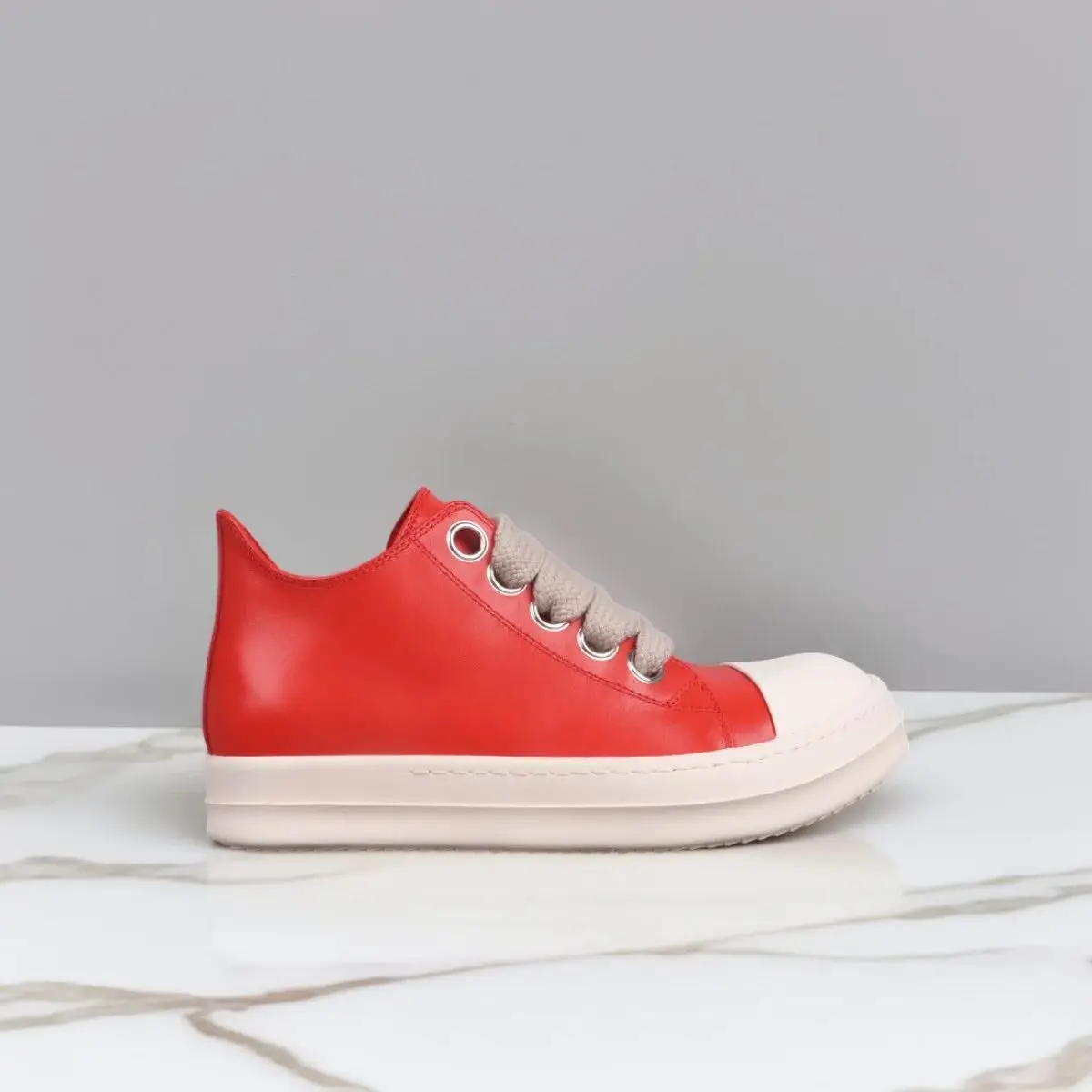 

Мужская повседневная обувь из натуральной кожи, женские низкие кеды на шнуровке, роскошные дизайнерские желто-оранжевые кроссовки, широкие толстые шнурки на осень