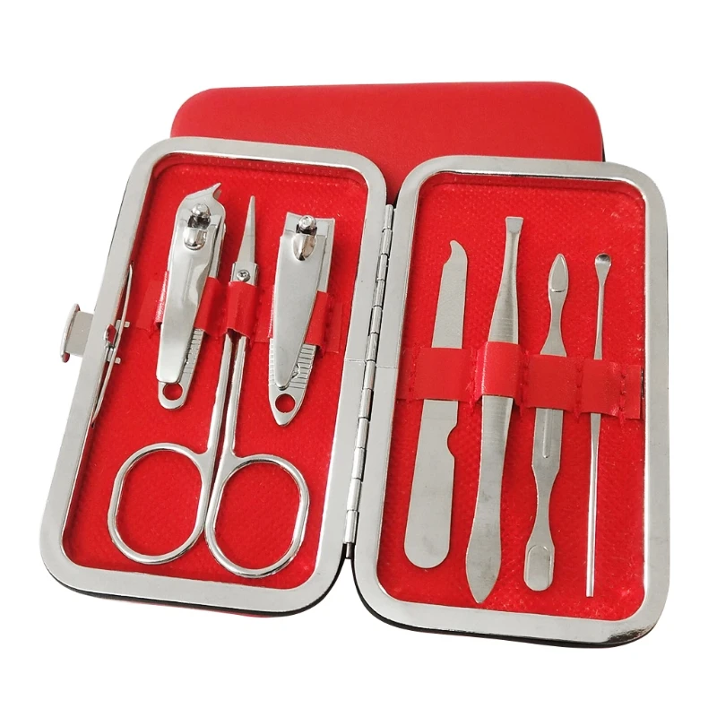 E1YE Set manicure Set pedicure Tagliaunghie Utensili professionali per tagliaunghie in acciaio inossidabile con da viaggio