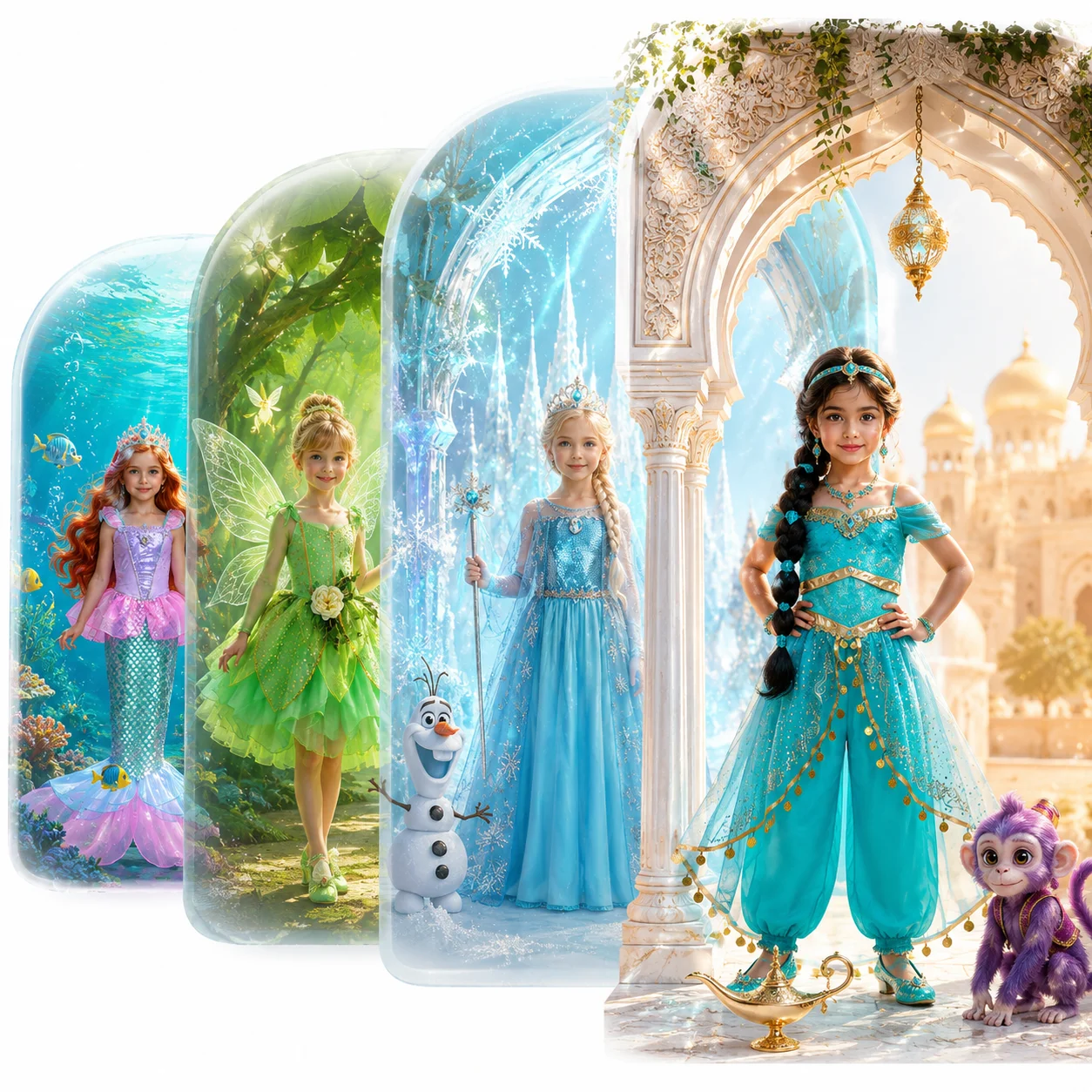 Vestido de princesa muababy para meninas, aurora belle, elsa, jasmine, fantasia de cosplay, carnaval, festa de halloween, roupa infantil de 2 a 8 anos