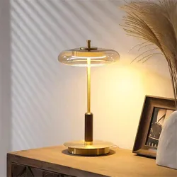 Vintage Floor Lamp Luxury Gold Lustre Glass Mushroom Metal Art Design Light For Bedroom Living Room Study Luxury Bedside Lamps