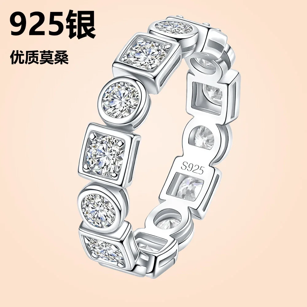 

3.5mm D Color Full Moissanite Eternity Band for Women GRA Certified 925 Sterling Silver Wedding Ring Diamond Row Jewelry