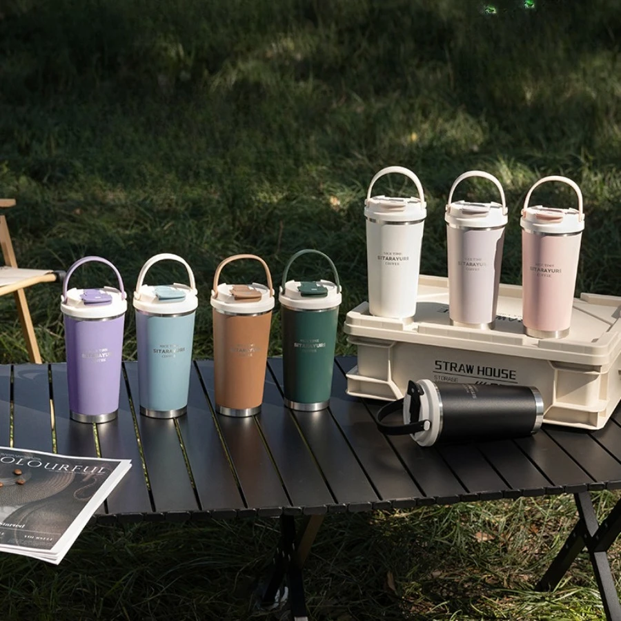 

New style simple and attractive insulated coffee cup with tea strainer for men and women, portable with straw