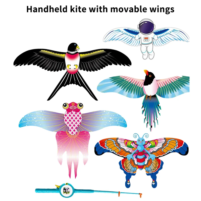 الأطفال طائرة ورقية لعبة الكرتون النسر طوي ألعاب بلاستيكية صغيرة طائرة ورقية اليد الفرامل الصيد رود الفراشات أجنحة المنقولة لعبة للهواء الطلق