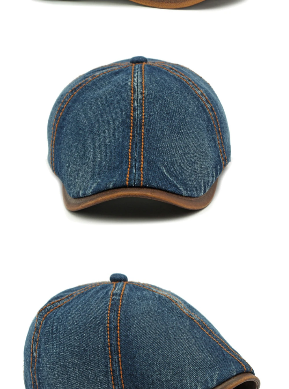 HT4735 Baskenmütze für Männer und Frauen, Vintage-Künstlermaler, achteckige Baskenmütze, 6 Panels, Denim-Efeu, flache Kappe, männlich, weiblich, Frühlings-Baskenmütze – Detail 12