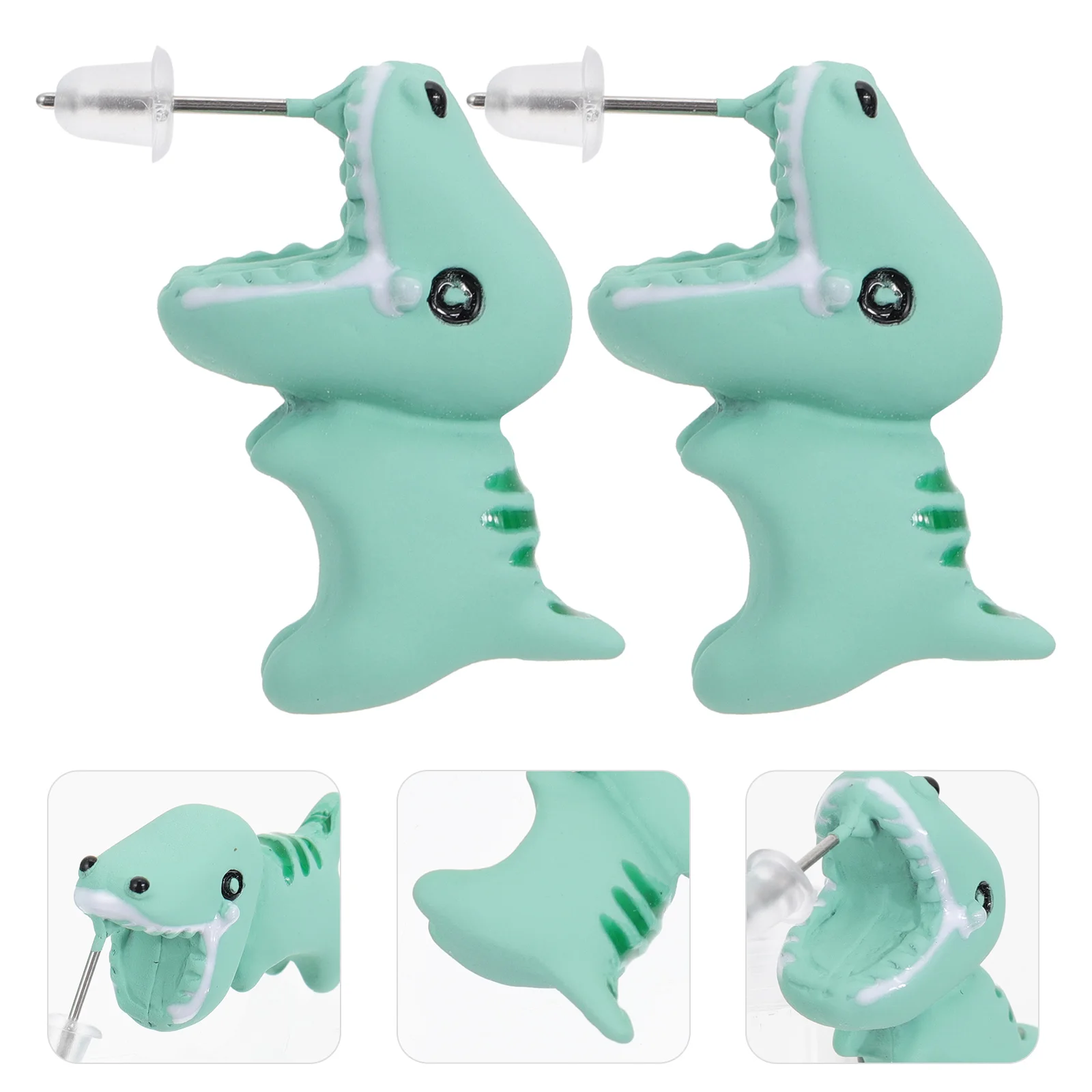 أقراط ديناصور أنيقة فريدة من نوعها على شكل حيوان ترصيع الأذن العصرية لقطرات الأذن وإكسسوارات الأذن العصرية