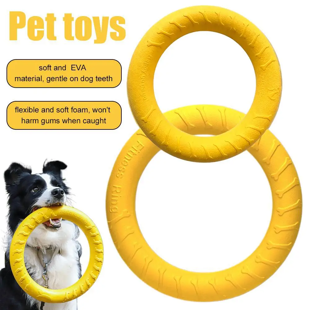 Dog Ring Toys Indestructible Chewing Flying Floating Training Tools Fetch for Small Medium Large Dogs Throwing Catching Flying