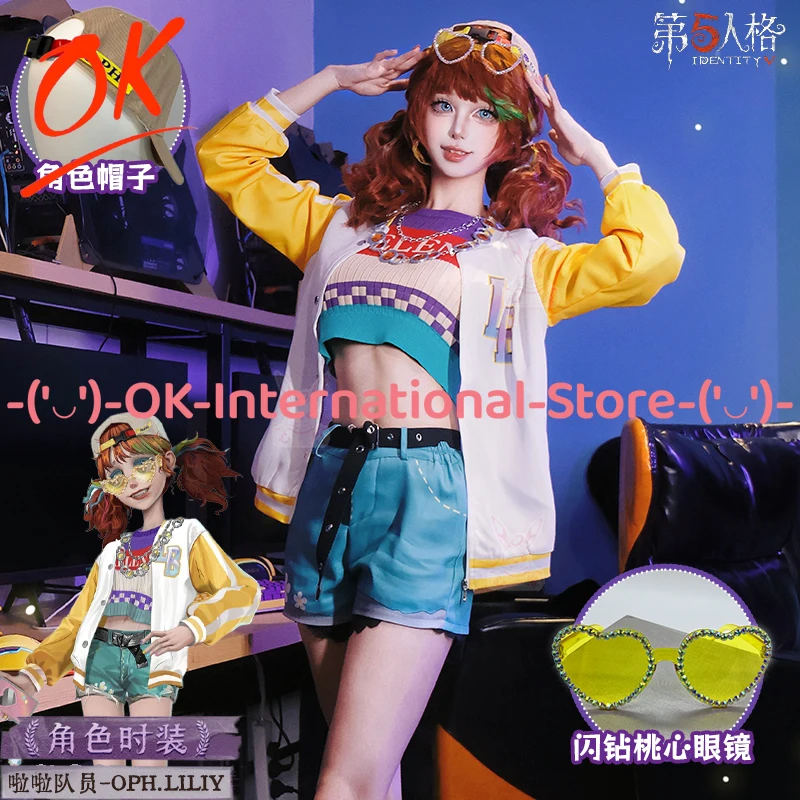 

Identity V Cheerleader OPH Team Lily Cosplay Costume Hat Game Character Outfit Halloween Carnival Party Uniform Suit